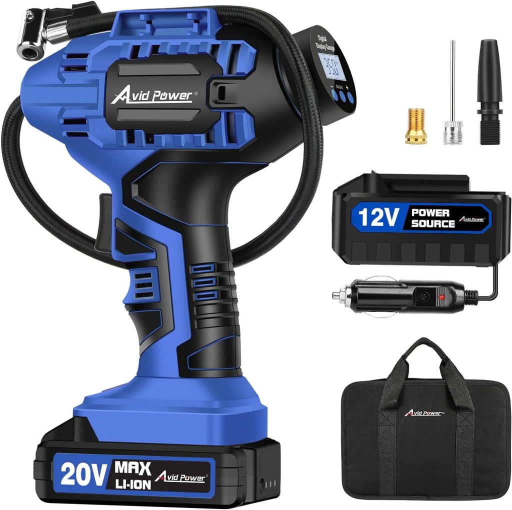 avid power rechargeable cordless tire inflator