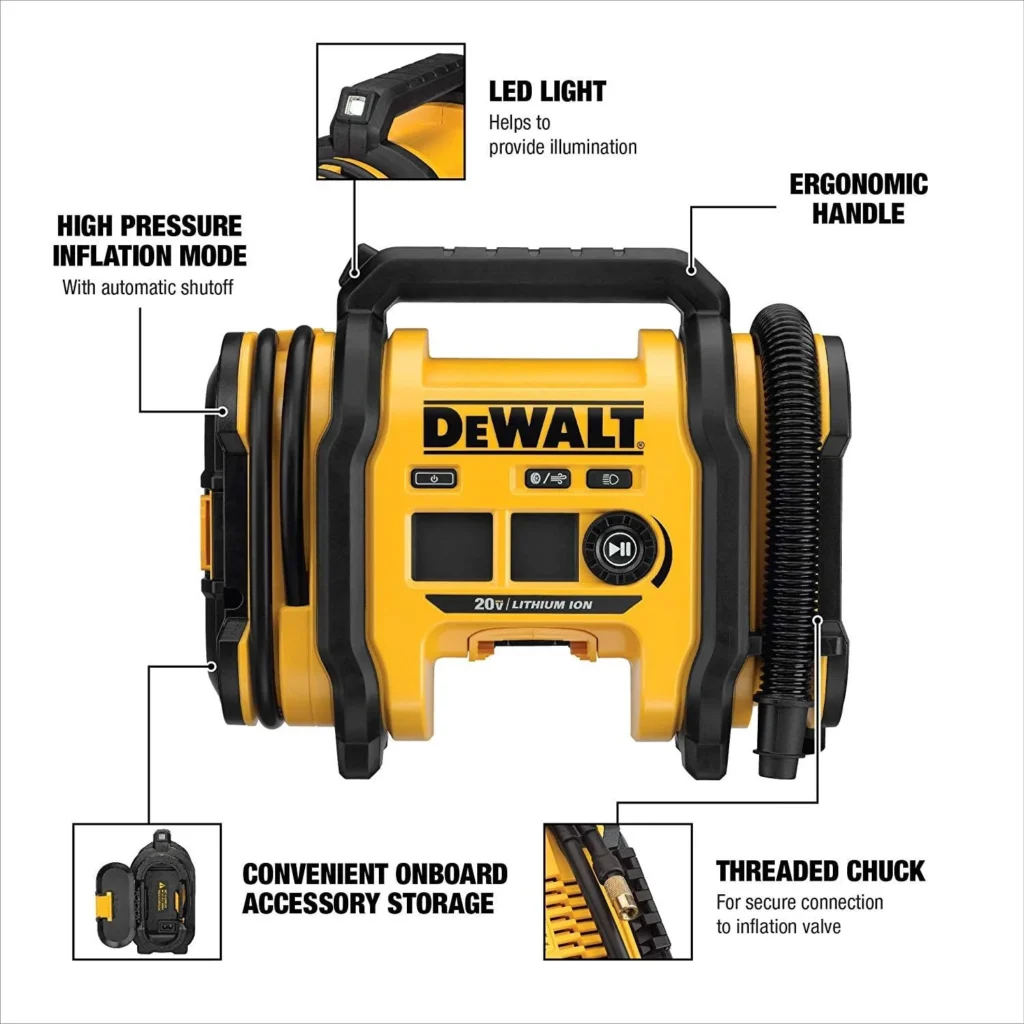 dewalt tire inflator with battery and charger