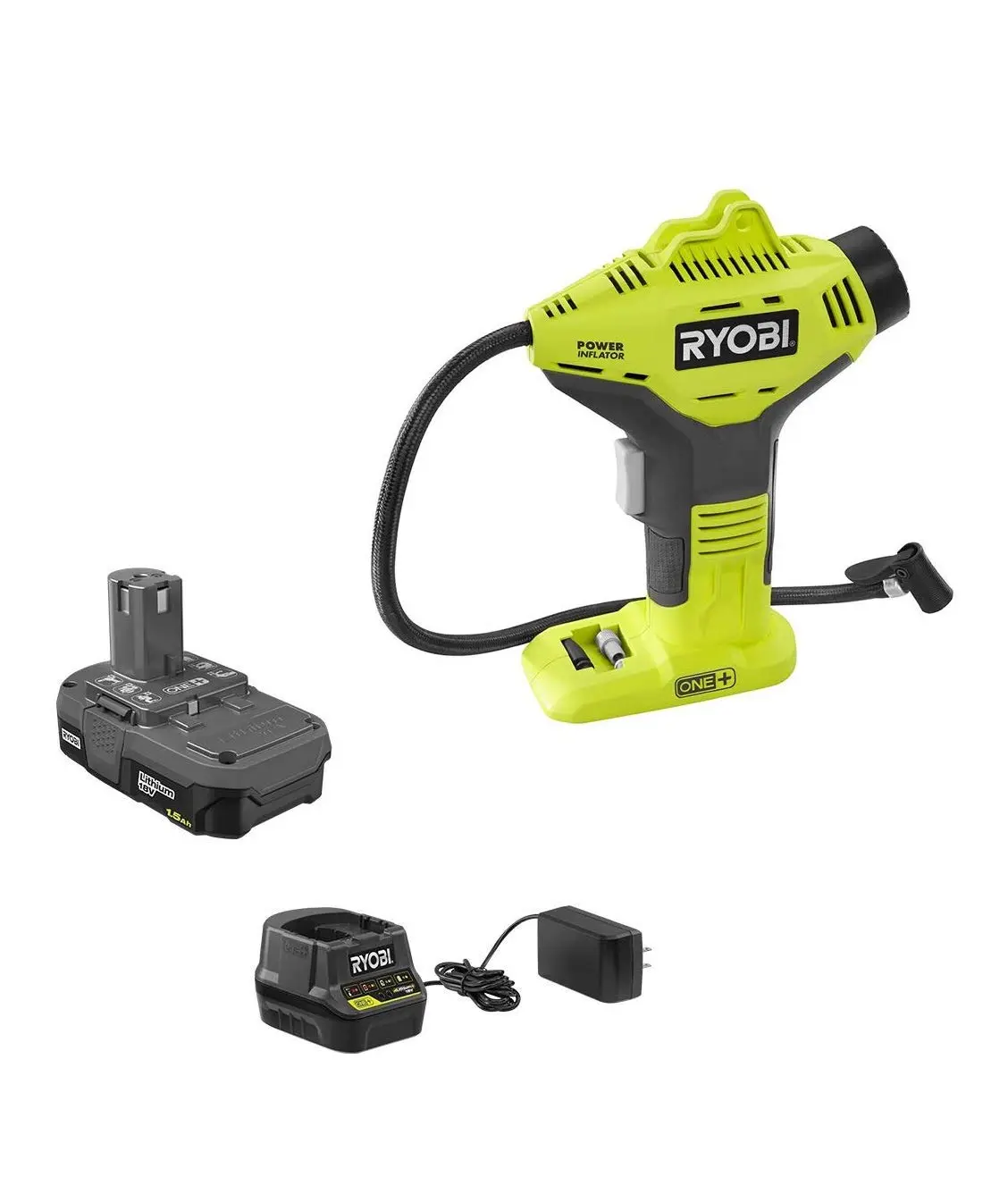 ryobi tire inflator with battery and charger